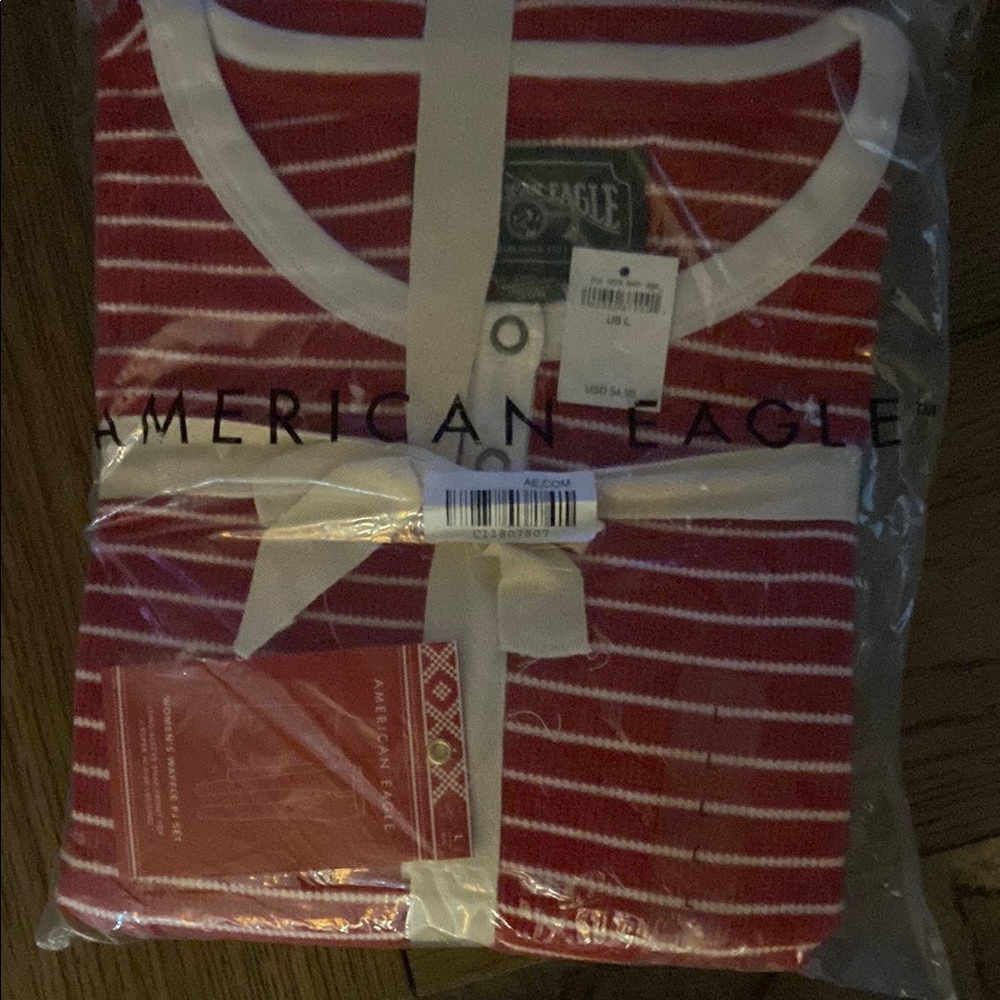 American Eagle Outfitters Red and White Pajama Set